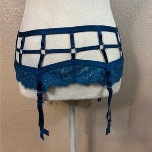 Blue Lingerie Garter Belt